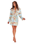 Wrap Up by VP - Blue Butterflies Short Robe - My Spa Shop