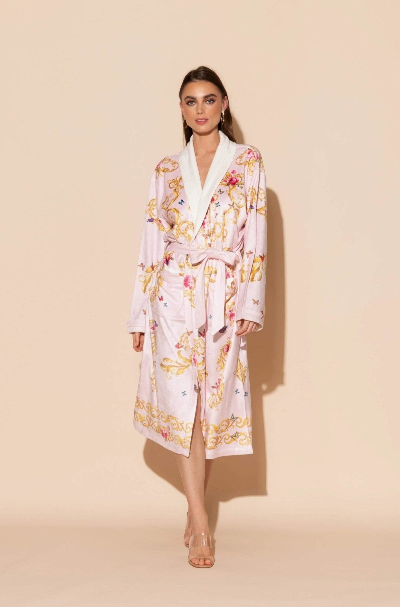 Women's Long Robe Butterfly Print Design