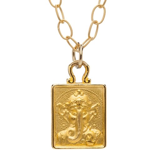 Ganesh Charm Necklace 18k gold plating