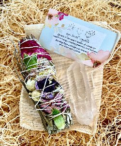 Cimber Designs - White Sage Smudge Kit with Crystals - My Spa Shop